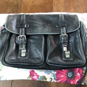 Coach Black Leather Messenger Bag